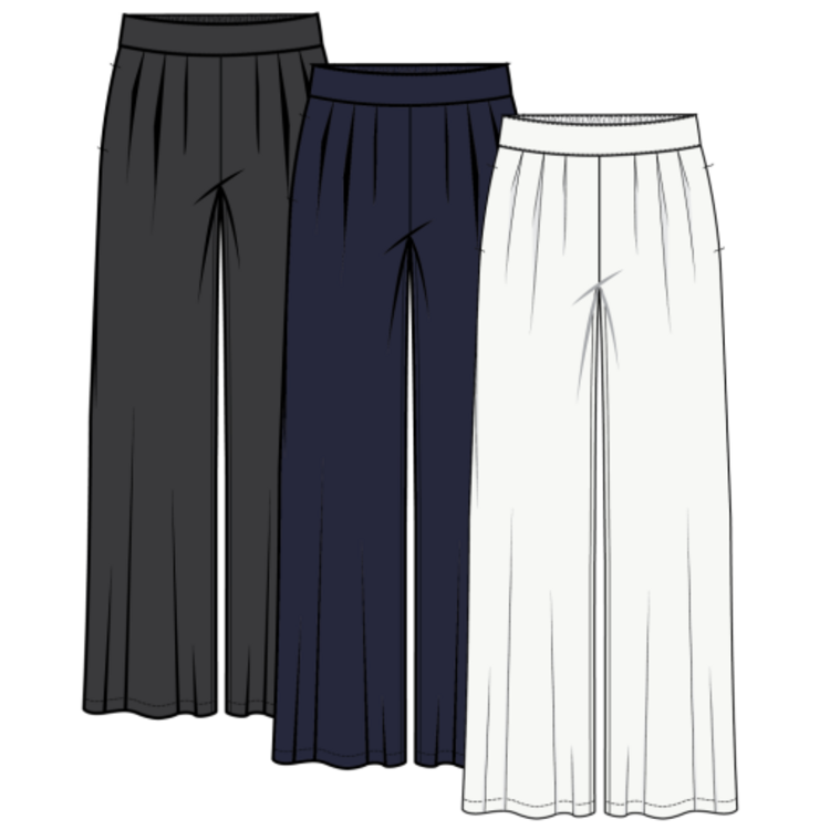 Tribal Tribal Flowy Crop Pant W/ Elastic Waistband 6146O
