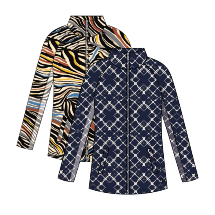 Tribal PRINTED MOCK-NECK CARDIGAN WITH LONG SLEEVES-1817O