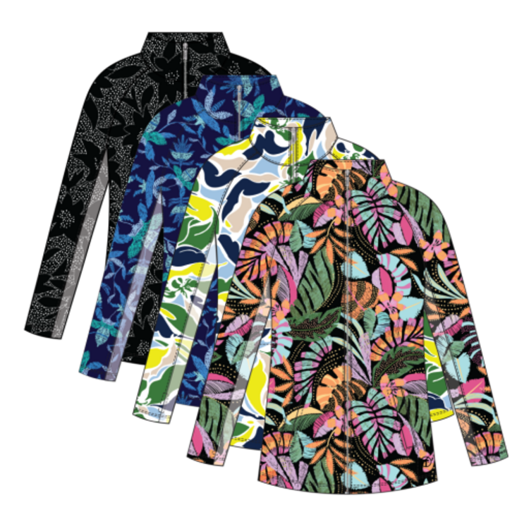 Tribal PRINTED MOCK-NECK CARDIGAN WITH LONG SLEEVES-1817O