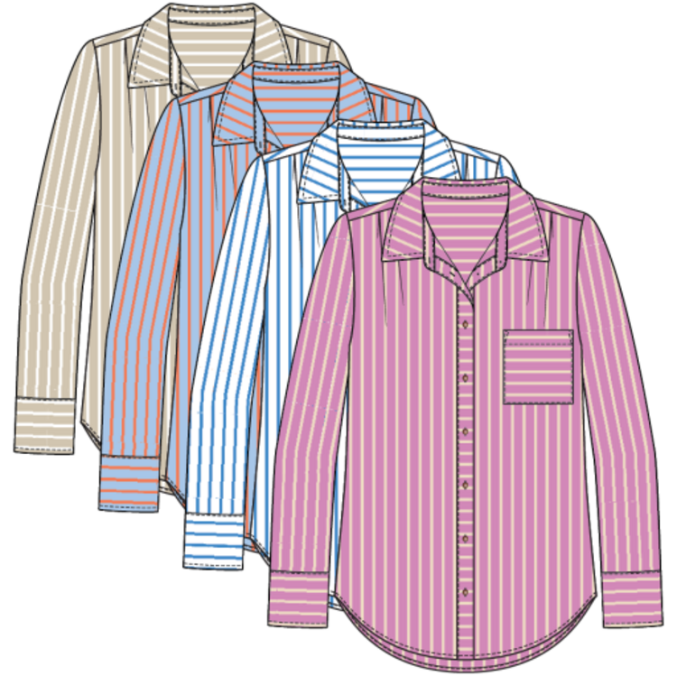 Tribal L/S BTN FRT SHIRT-3086O