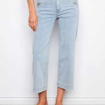 Charlie B Charlie B Wide Leg Side Button Pants C5721