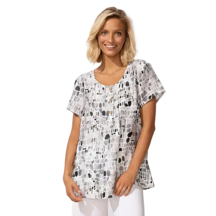 Escape Escape Pleated Pullover Seaglass