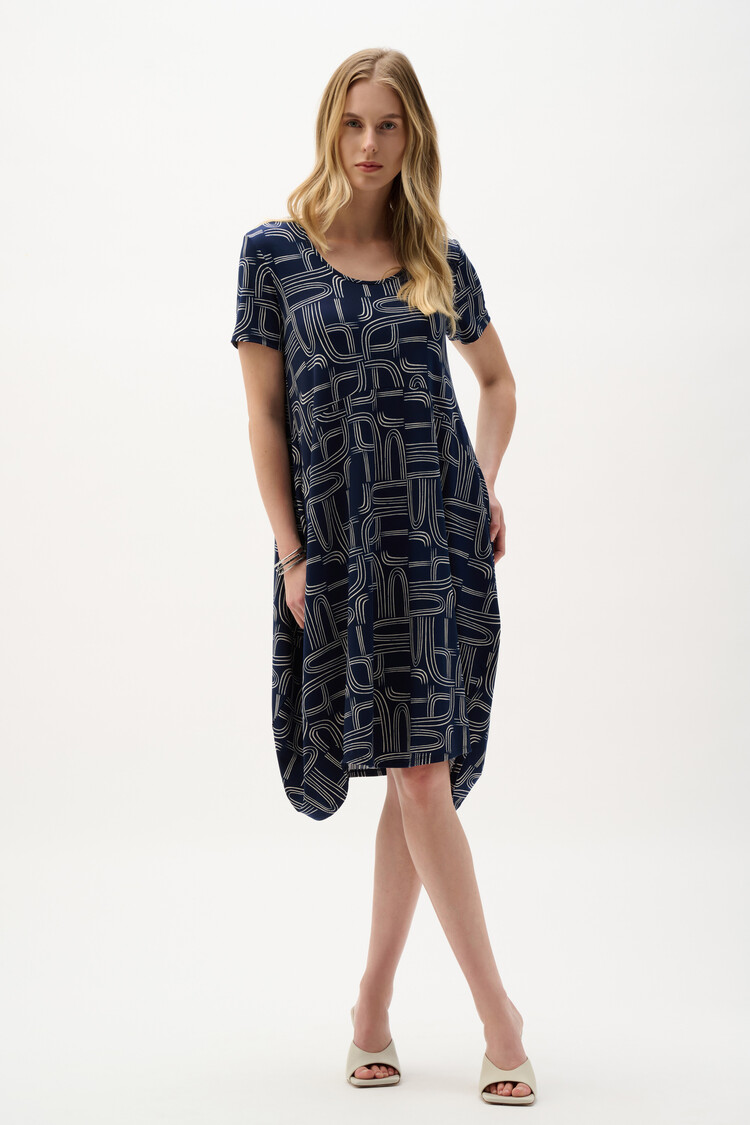 Joseph Ribkoff Joseph Ribkoff Silky Knit Geometric Print Cocoon Dress 262135