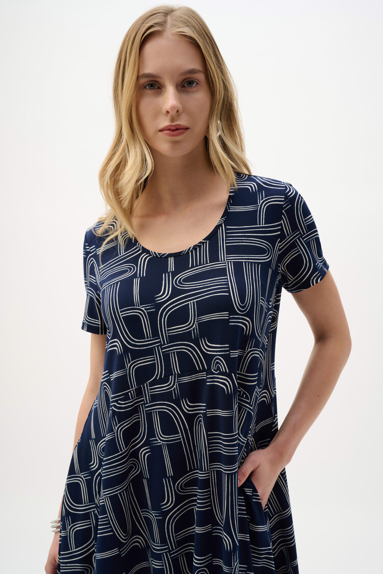 Joseph Ribkoff Joseph Ribkoff Silky Knit Geometric Print Cocoon Dress 262135