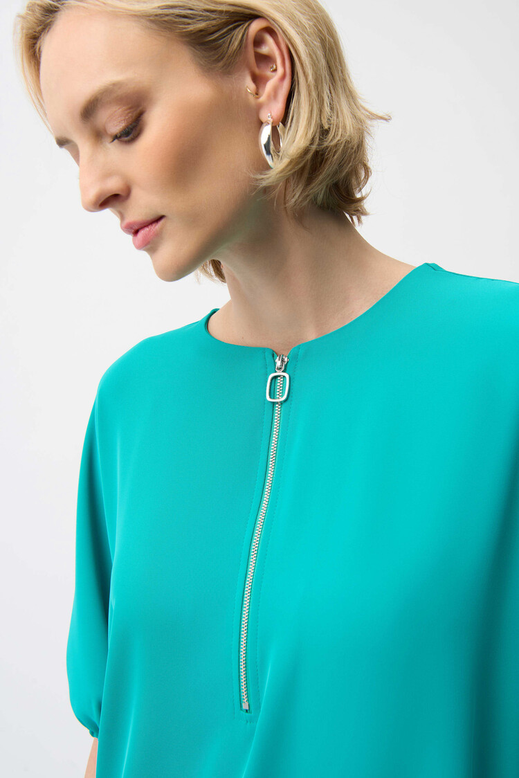 Joseph Ribkoff Joseph Ribkoff Woven Twill Cocoon Dress With Zipper Neckline 261132