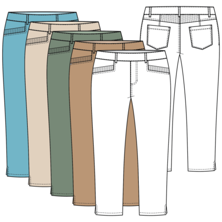 Tribal PULL ON CAPRI W/ TOPSTITCH DETAILS-2442O