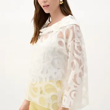 Joseph Ribkoff Joseph Ribkoff Burnout Woven Boxy Top With Cowl Neck 262020