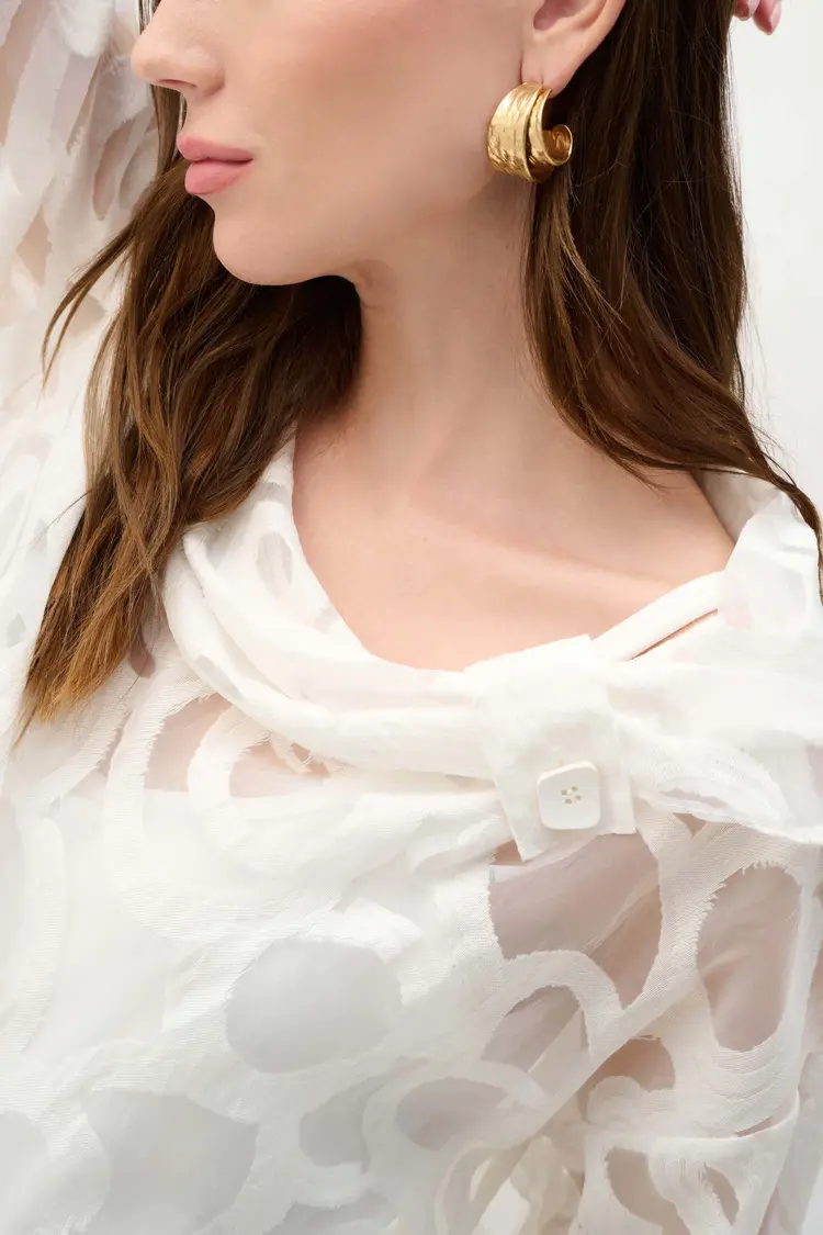 Joseph Ribkoff Joseph Ribkoff Burnout Woven Boxy Top With Cowl Neck 262020