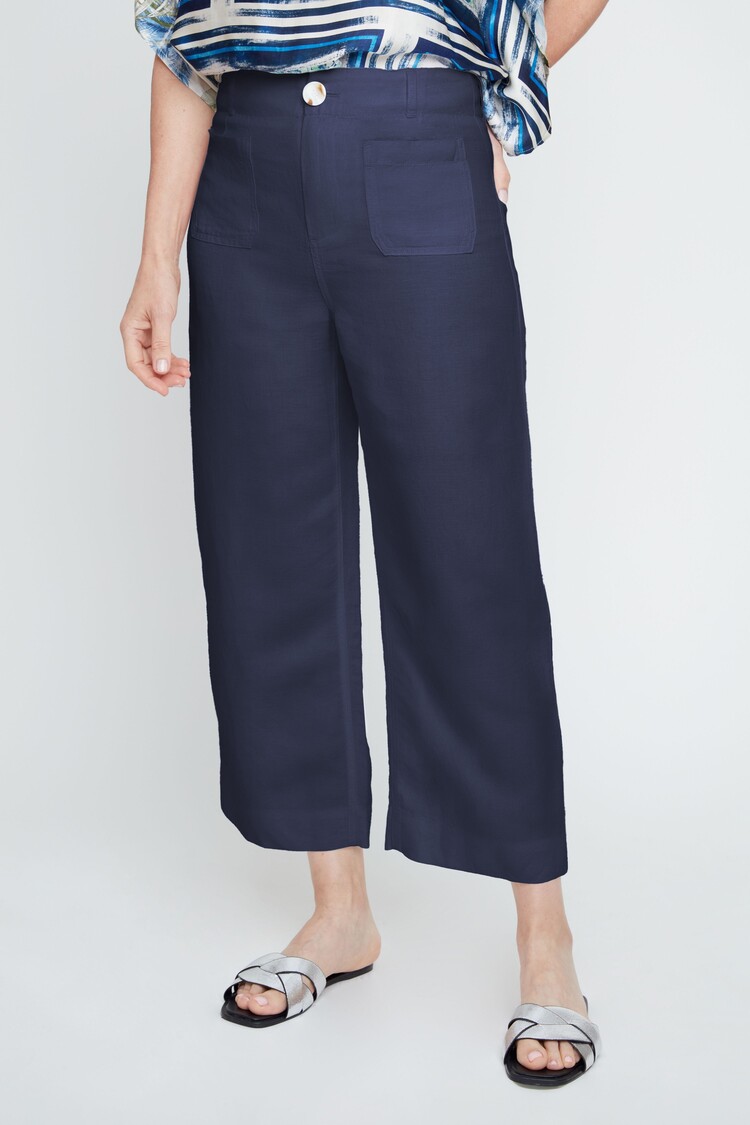 Renuar Renuar Woven Cropped Pant W/ Pockets R10074