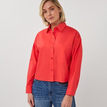 Esqualo Esqualo Cropped Folded Cuffed Blouse 10016