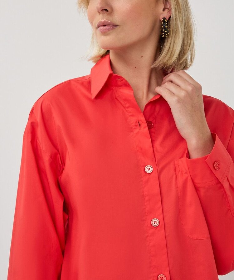 Esqualo Esqualo Cropped Folded Cuffed Blouse 10016