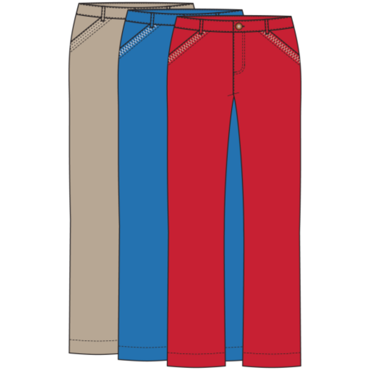 Tribal FLY FRONT ANKLE PANT W/ EMBROIDERY DTL-BEACH