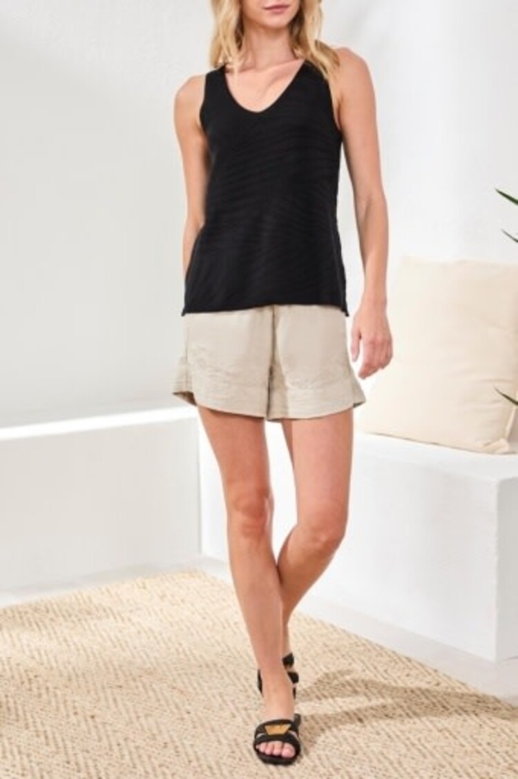 Tribal SLVLESS V NECK SWEATER-WHITE