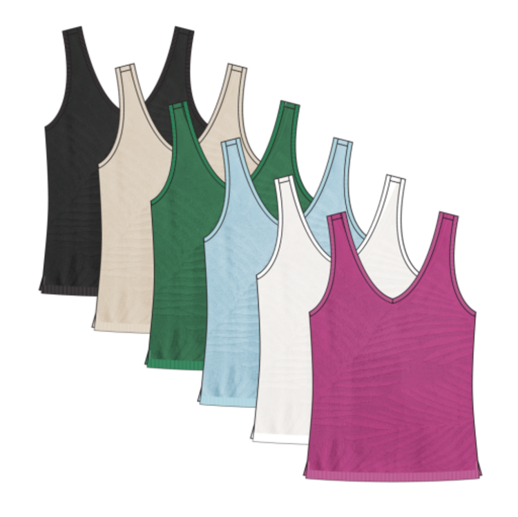 Tribal SLVLESS V NECK SWEATER-WHITE