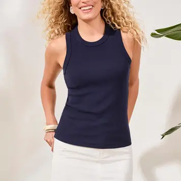 Tribal RACER BACK BABY RIB TANK TOP-5808O