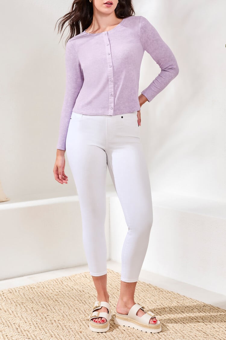 Tribal Tribal Button Front Knit Top/Cardi 6109O