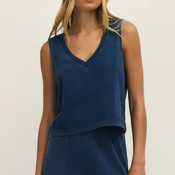 Z Supply Z Supply Sloane v-neck Denim Tank ZT253937-G