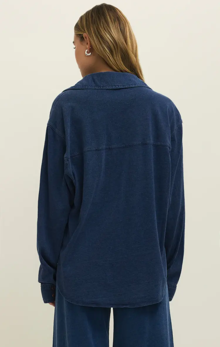 Z Supply Z Supply Reese Jersey Denim Button Up ZT261957