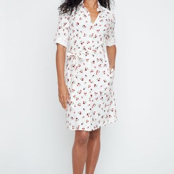 Renuar Renuar Woven Cherry Print Dress R4371