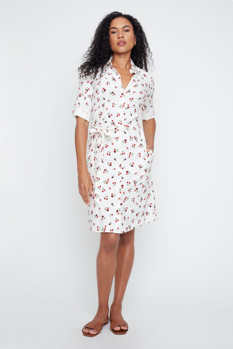 Renuar Renuar Woven Cherry Print Dress R4371