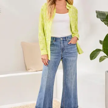 Tribal Tribal Brooke Palazzo Jeans With Cuffs 5987O