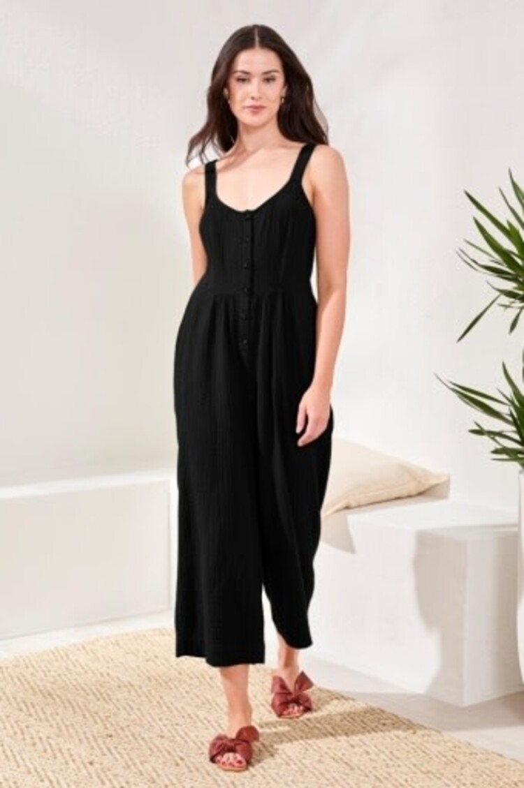 Tribal Tribal Jumpsuit W/ Back Smocking and Adjustable Straps 6053O