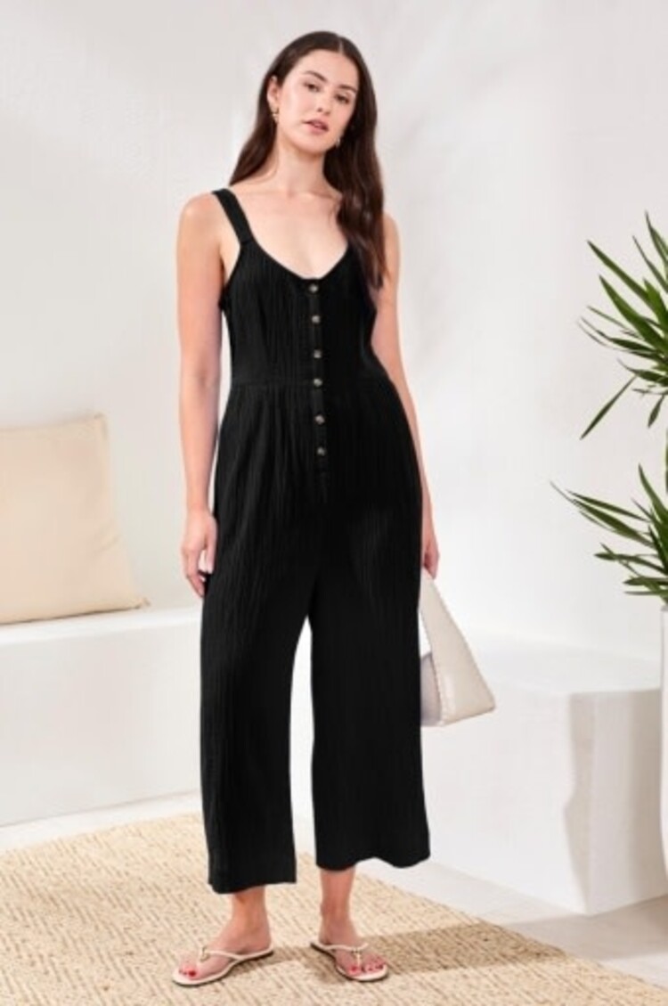 Tribal JUMPSUIT W/ BACK SMOCKING AND ADJUST. STRAP-6053O