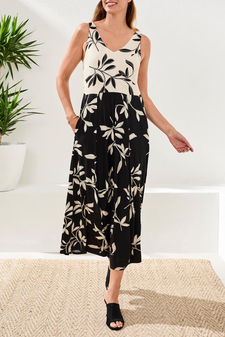 Tribal Tribal Sleeveless Combo Dress 2436O