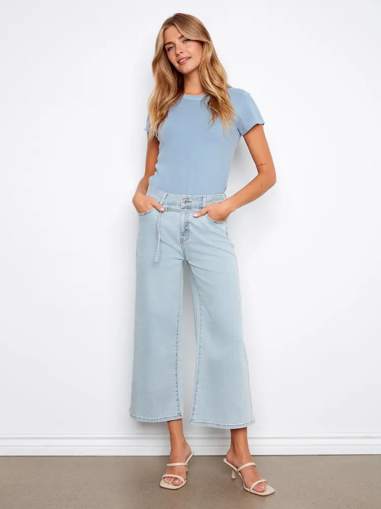 Charlie B Charlie B Belted Wide Leg Jeans C5788