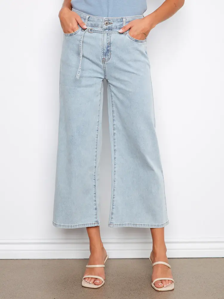 Charlie B Charlie B Belted Wide Leg Jeans C5788