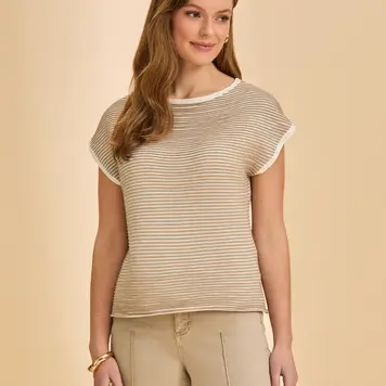 French Dressing Jeans FDJ Ottoman Cap Sleeve Sweater 1002624