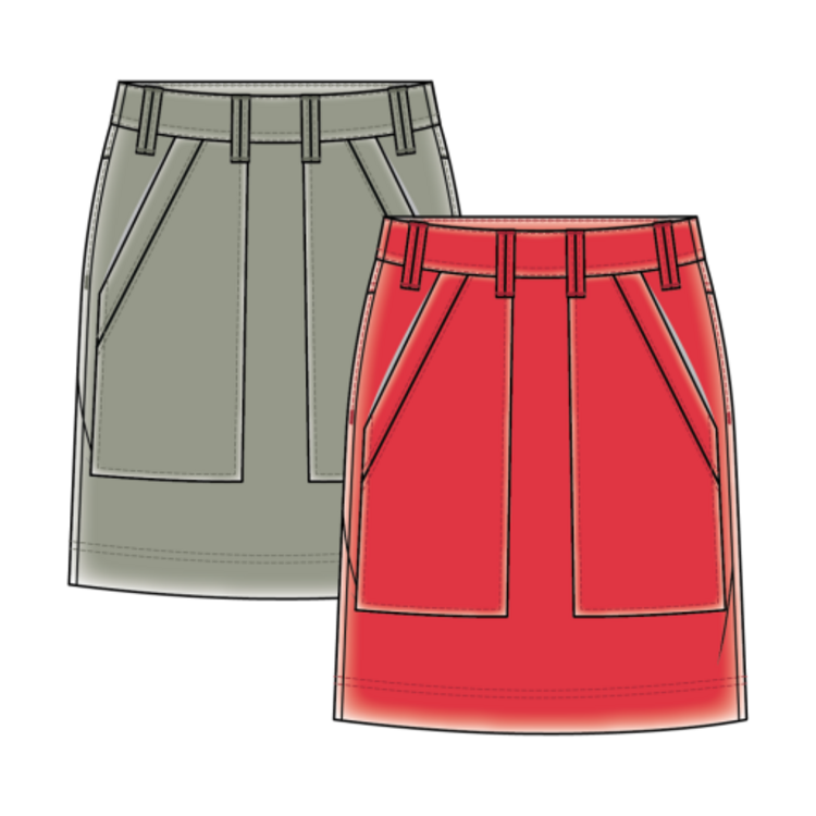 Tribal AUDREY PULL ON DENIM SKORT W/ PATCH PKTS-CACTUSCLAY