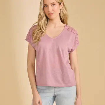 fdj FDJ Dolman Sleeve Crochet Top