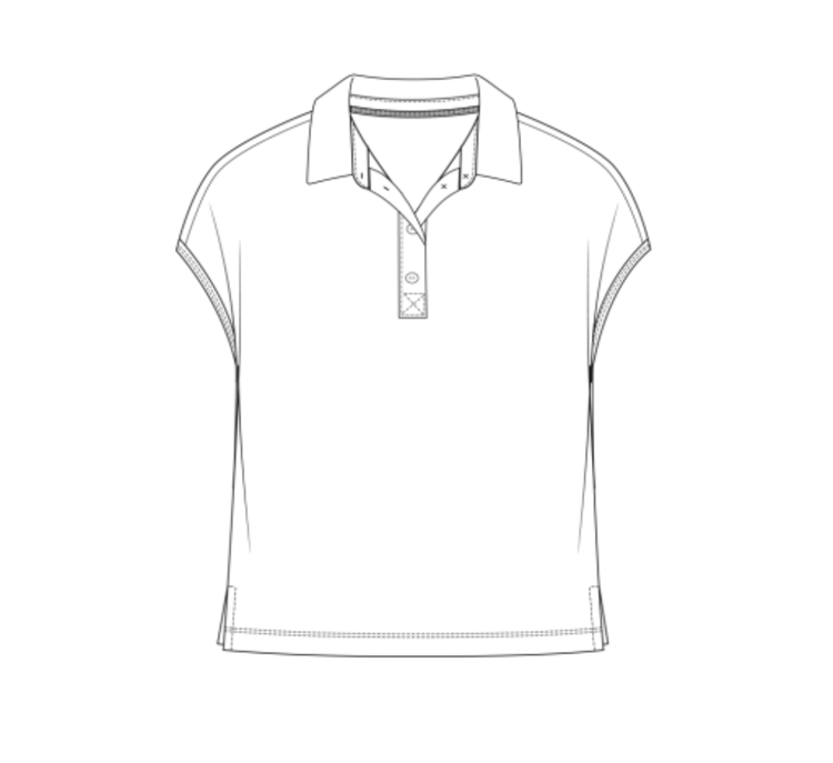 Tribal DOLMAN POLO KNIT TOP -WHITE