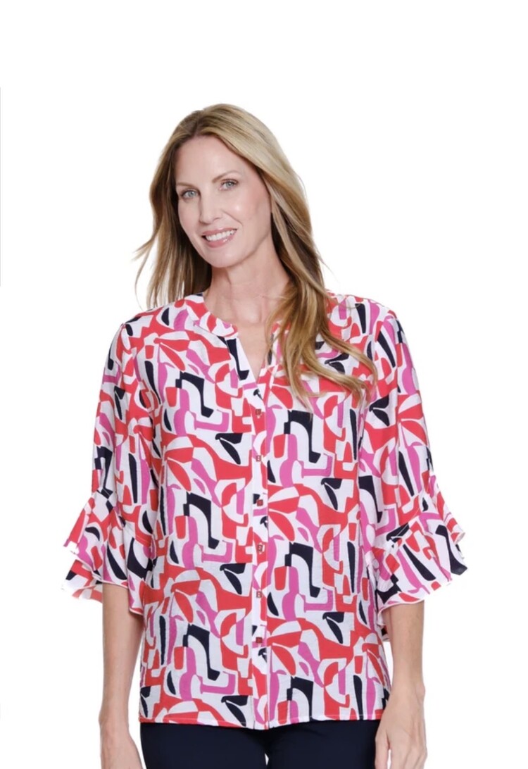 Multiples Multiples Elbow Sleeve Crinkle Shirt M16601BM