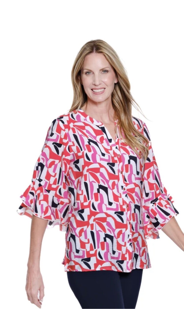 Multiples Multiples Elbow Sleeve Crinkle Shirt M16601BM