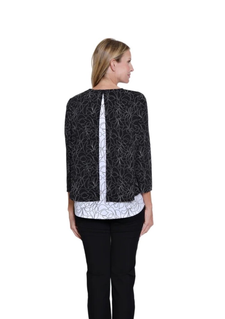 Multiples Multiples Scoop Neck Layered Top M16410MT