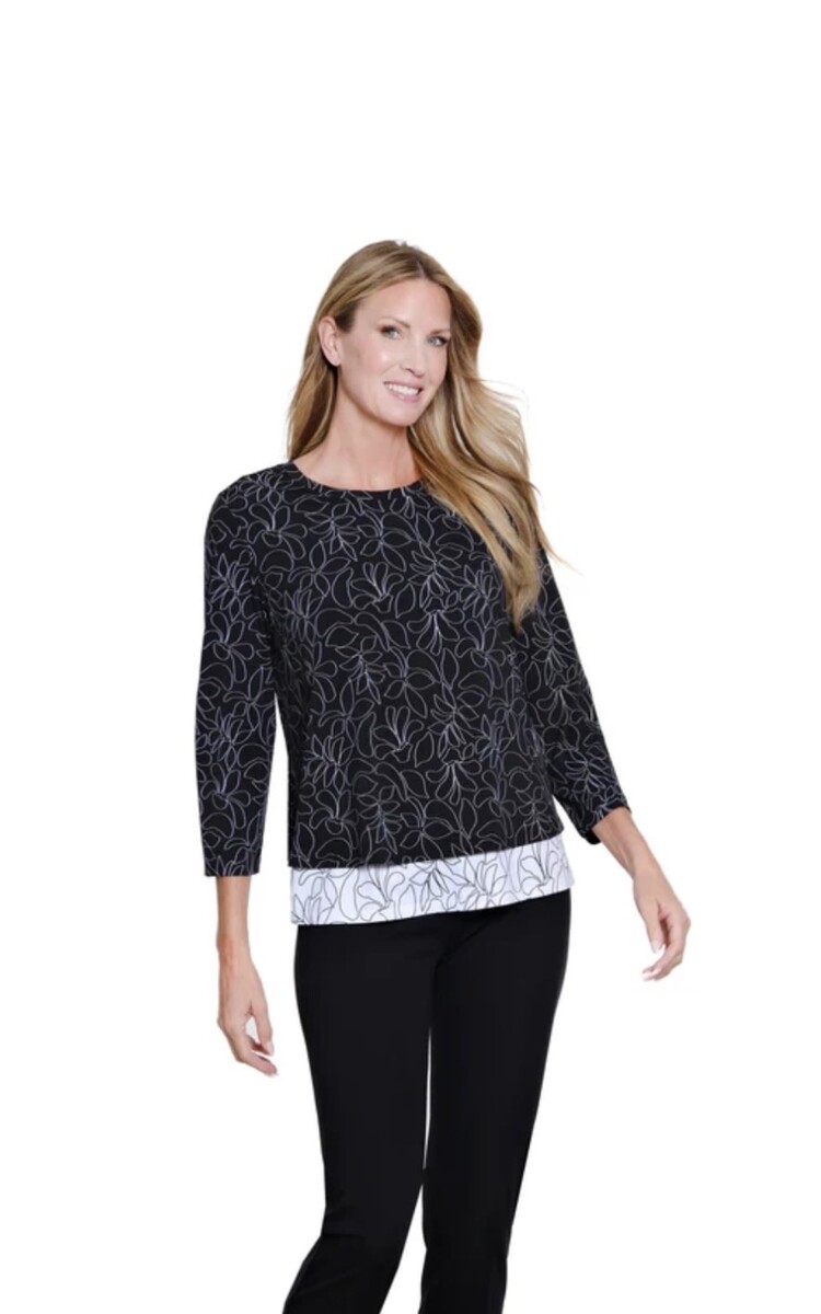 Multiples Multiples Scoop Neck Layered Top M16410MT