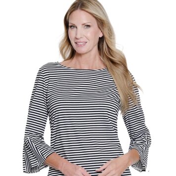 Multiples Flounce 3/4 Sleeve Top