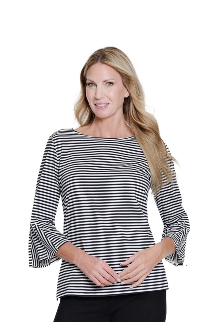 Multiples Flounce 3/4 Sleeve Top