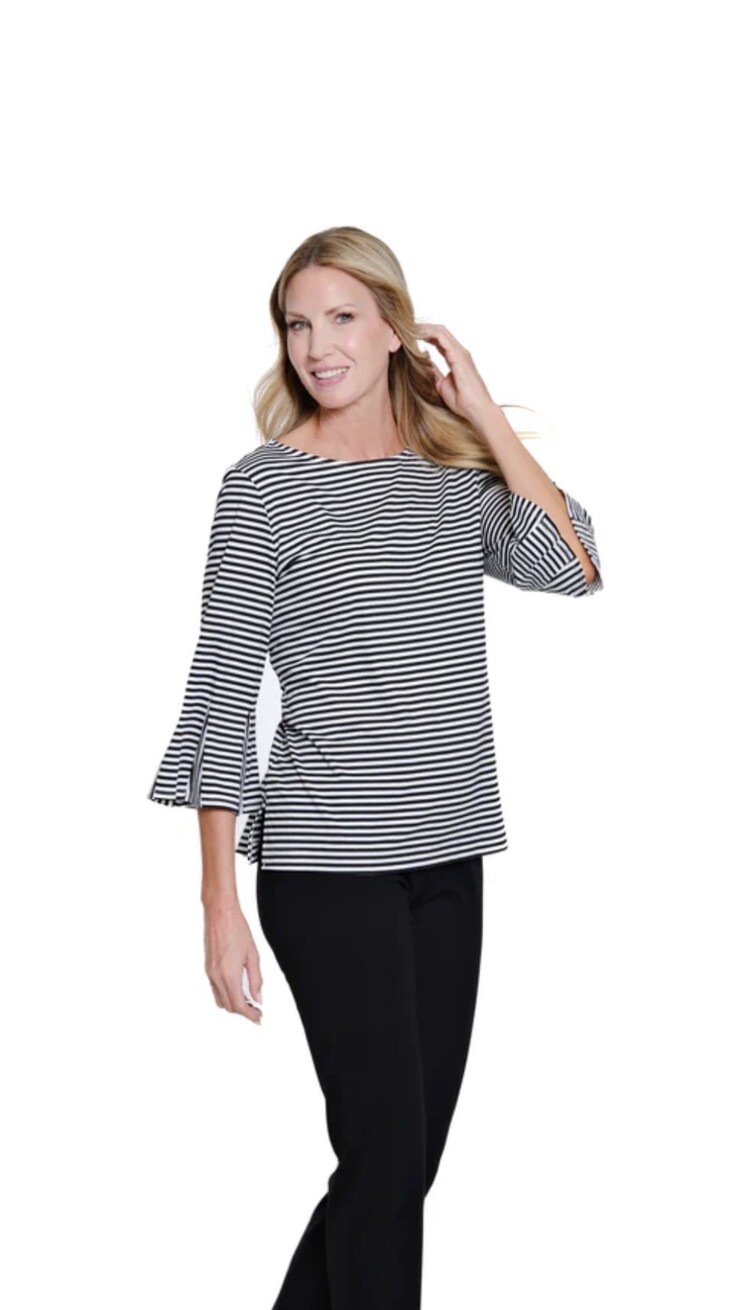 Multiples Flounce 3/4 Sleeve Top