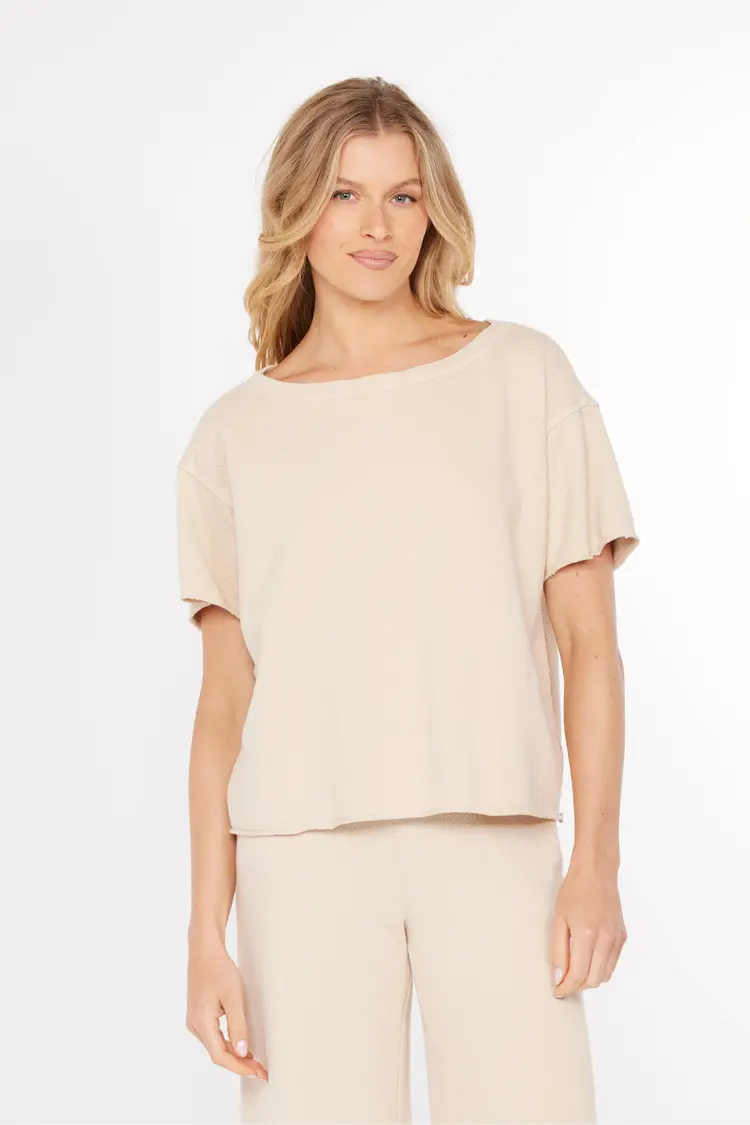 Mododoc Mododoc Elbow Sleeve Boatneck Top 41G-A4505