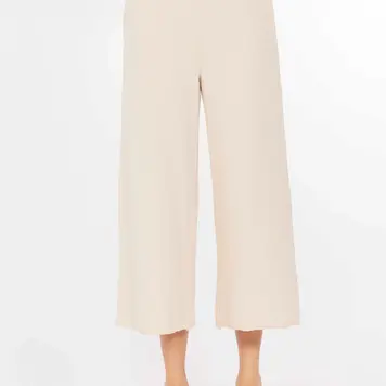 Mododoc Mododoc Gathered Waist Flared Crop Pants 41G-A4507