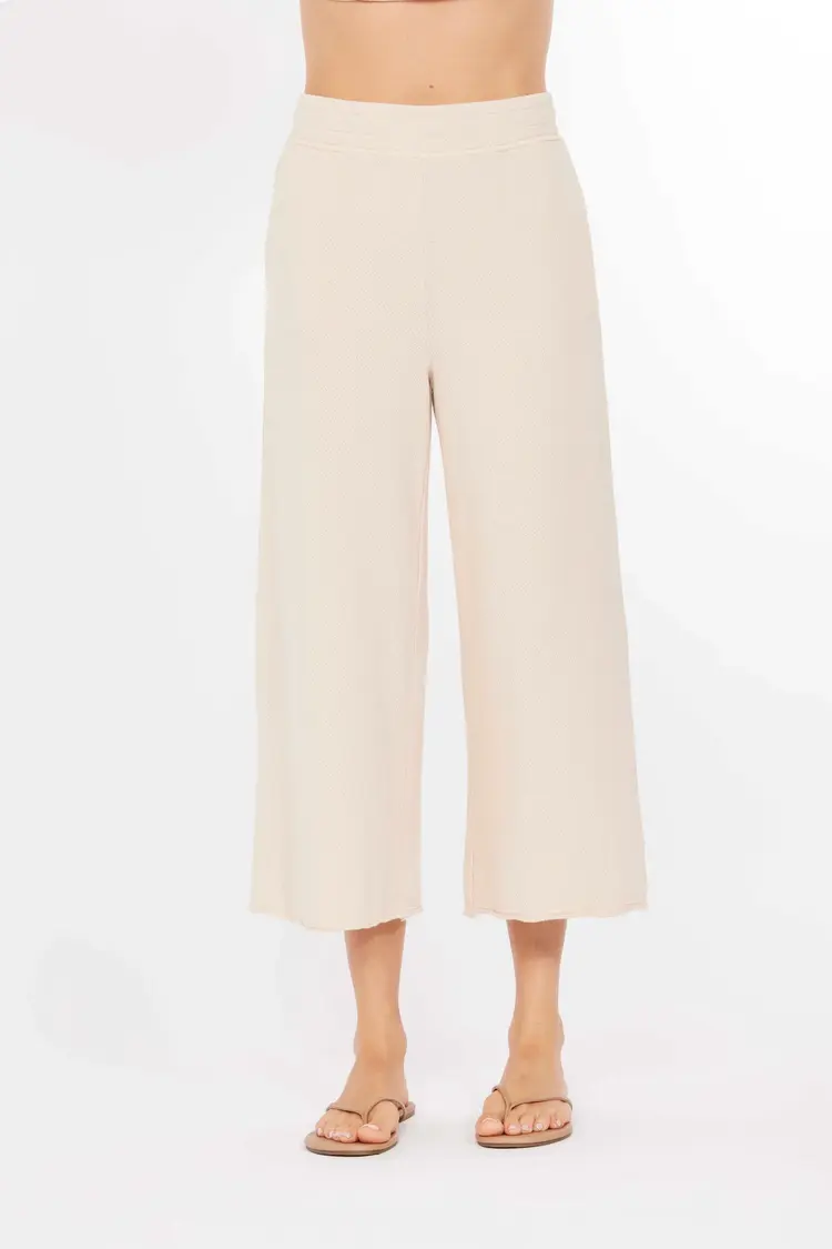 Mododoc Mododoc  Gathered Waist Flared Crop Pants 41G-A4507