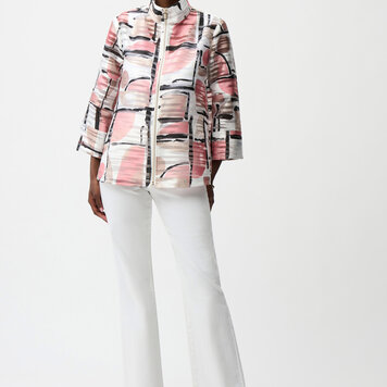 Joseph Ribkoff Joseph Ribkoff Organza Jacquard Abstract Print Boxy Jacket 261052