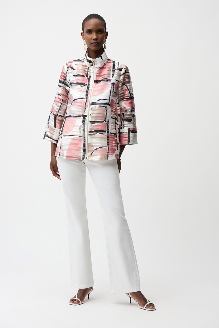 Joseph Ribkoff Joseph Ribkoff Organza Jacquard Abstract Print Boxy Jacket 261052