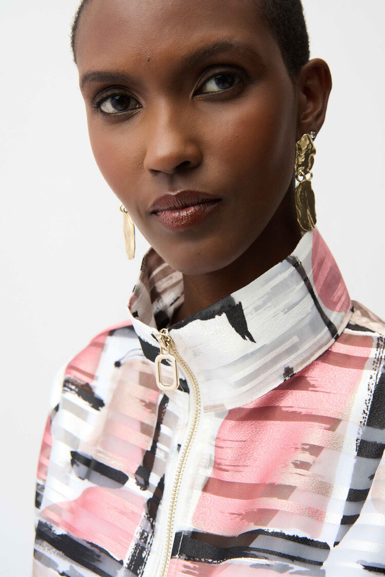 Joseph Ribkoff Joseph Ribkoff Organza Jacquard Abstract Print Boxy Jacket 261052
