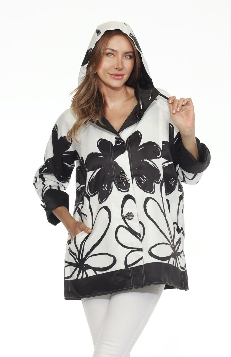 Oopera Oopera Floral Print Hooded Jacket J1239RW1