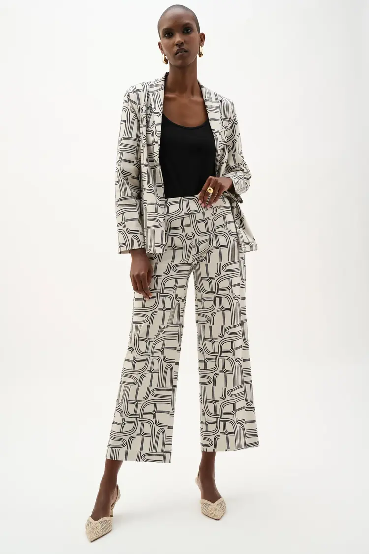 Joseph Ribkoff Joseph Ribkoff Millennium Geometric Print Wide Leg Pants 262048