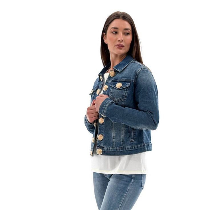 Orly Denim Jacket W/ Fancy Button Detail 70304